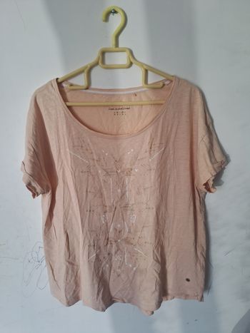 Tee-shirt Rose à motifs doré et blanc Esprit Taille L 