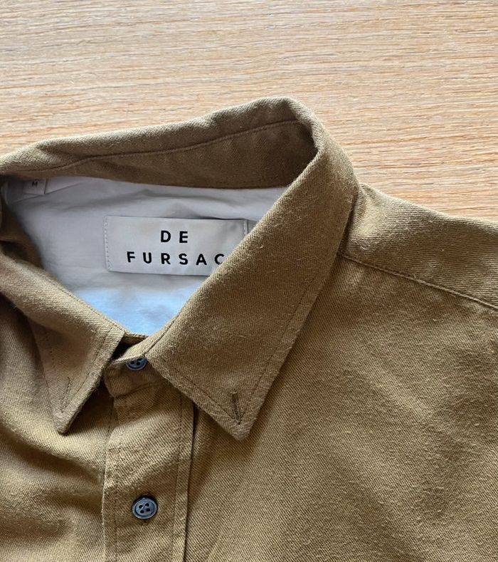 👔 Chemise De Fursac moutarde/marron – Taille M – 100% coton - photo numéro 2