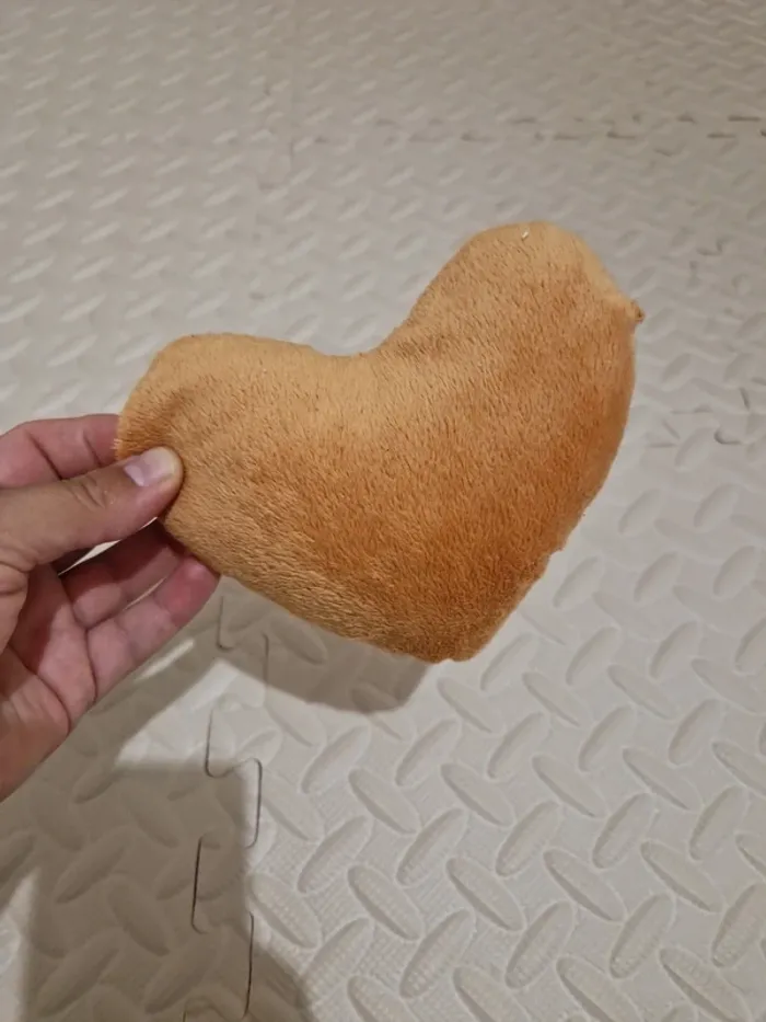 Peluche cœur Love marron beige très bon état - photo numéro 2