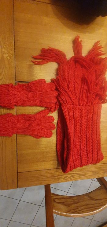 Ensemble écharpe et gants laine