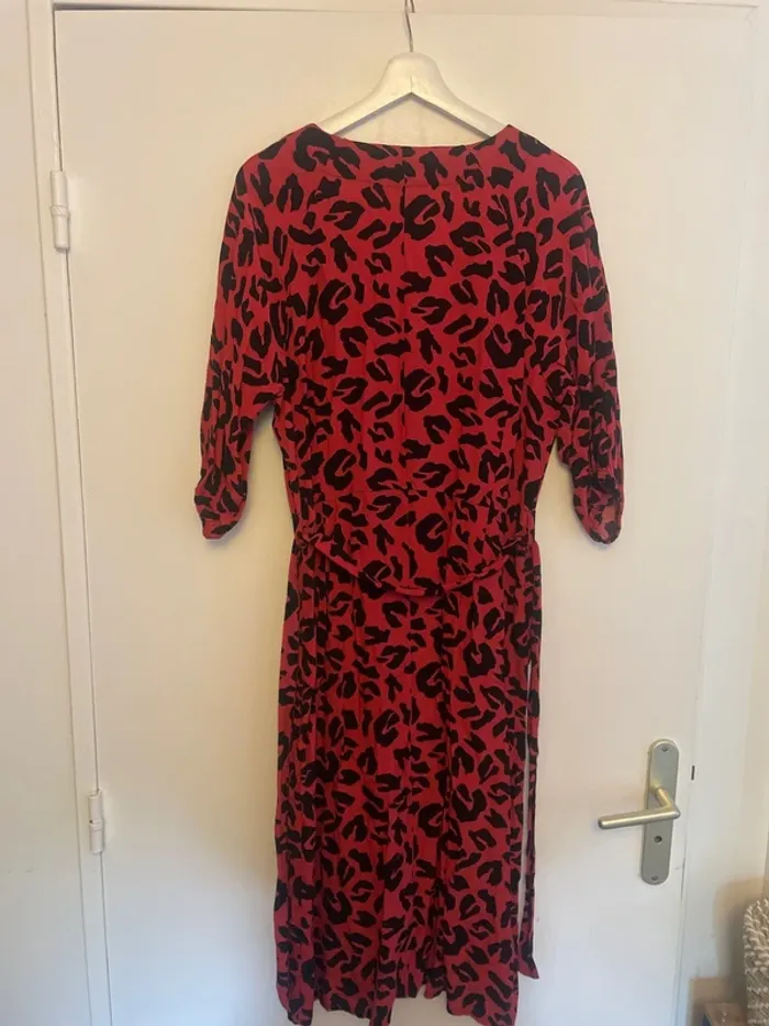 Robe longue léopard rouge Lefties L - photo numéro 4