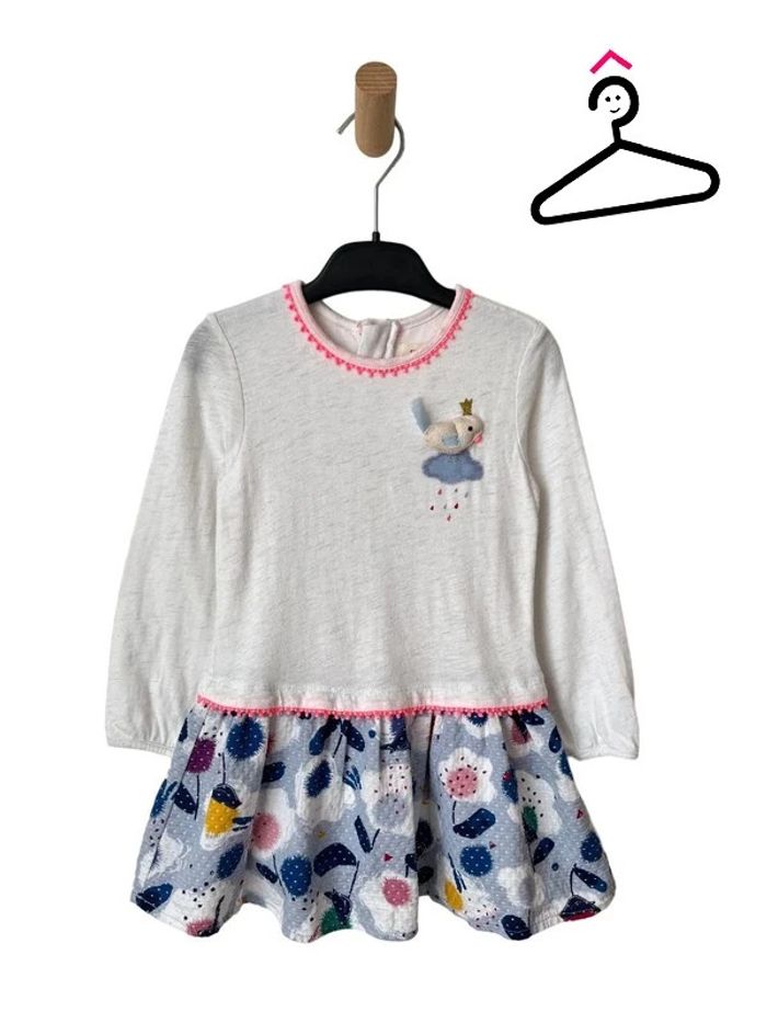 Robe à manches longues effet "2 en 1" (oiseau) - Catimini 3 ans (98cm)