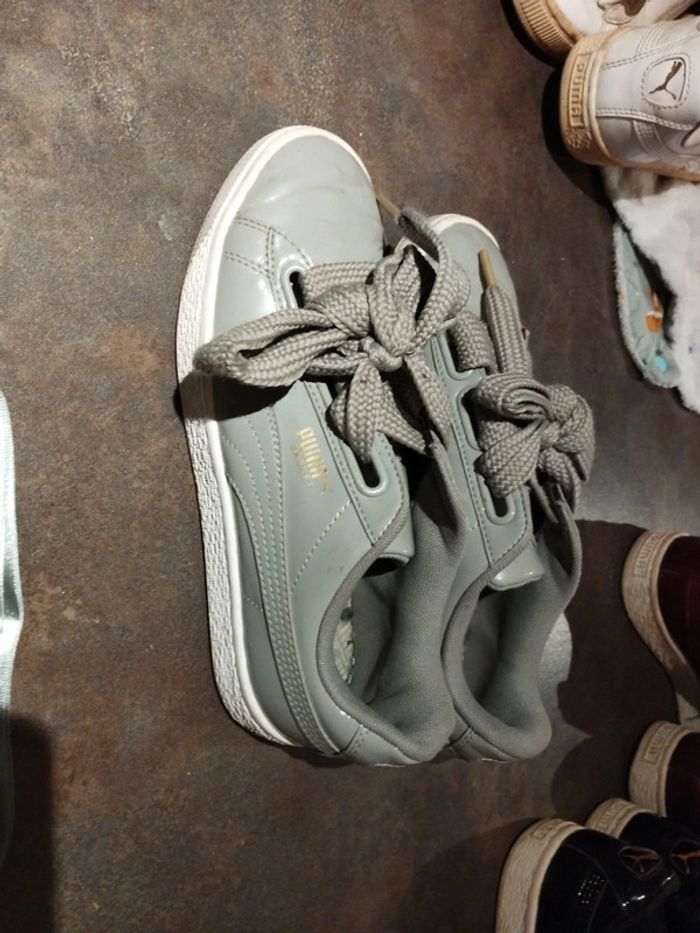 Basket puma kaki verni + lacet - photo numéro 2