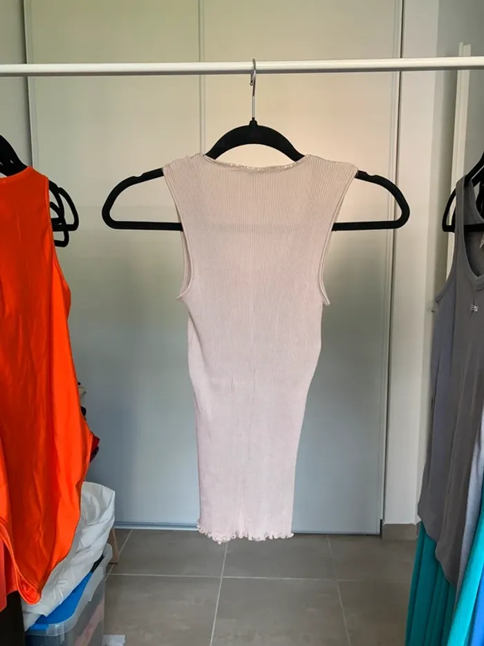 Top à paillette Gérard Darel beige taille 2 - photo numéro 5