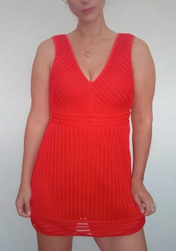Robe chic rouge petite taille 34