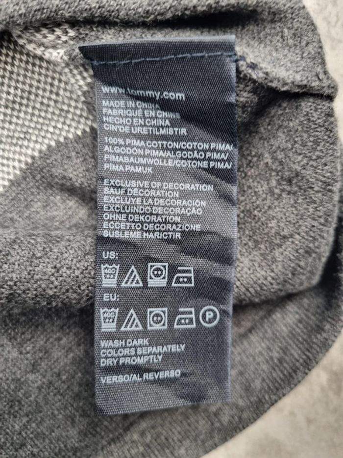 Pull col V Tommy Hilfiger – Dégradé de gris – Taille M/38 Femmes - photo numéro 7