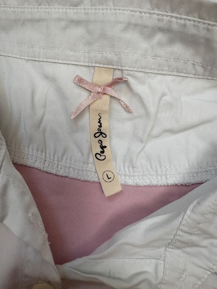 Haut Pepe Jeans | Rose pâle et blanc | Taille 40 - photo numéro 3
