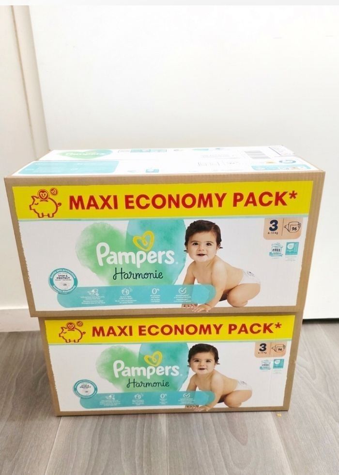 2× Couches Pampers harmonie taille 3 MAXI PACK ×192