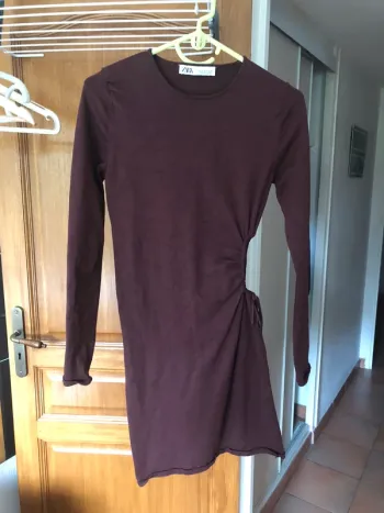 Robe moulante marron Zara