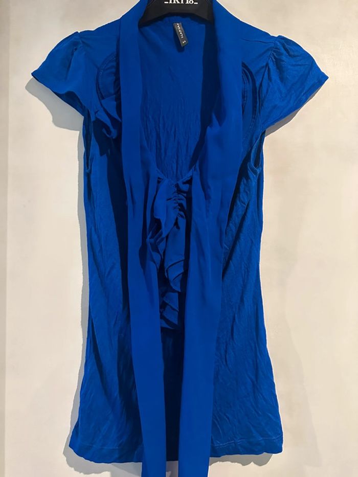 Haut bi matière bleu électrique Naf Naf