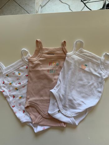 Lot de 3 bodies vertbaudet 3 mois