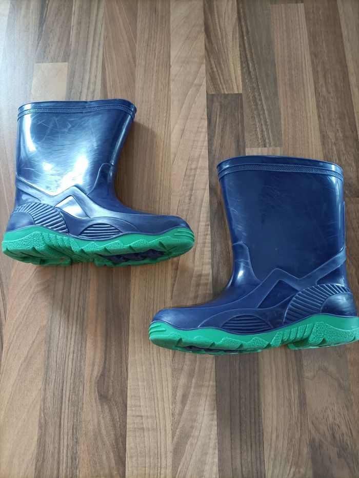 Bottes de pluie G&G bleu marine vert 29-30 - photo numéro 5