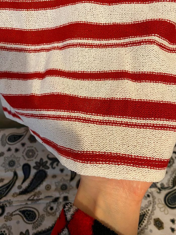 Superbe beau pull brut en maille fine à rayures Zara neuf avec étiquette taille S - photo numéro 9