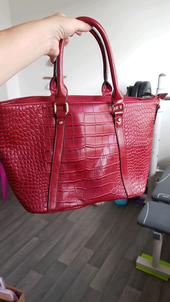 Sac croco rouge NEUF