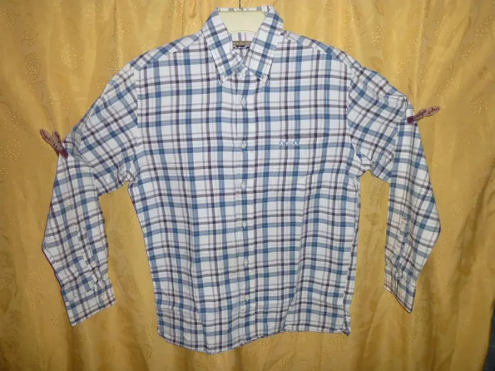 chemise manche longue bleu à carreaux MISE au green taille M - photo numéro 2