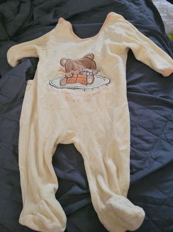 Pyjama velours 3 mois sucre d orge