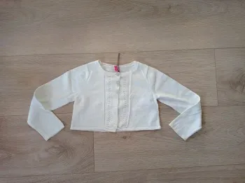 Gilet court blanc fille Orchestra 3 ans