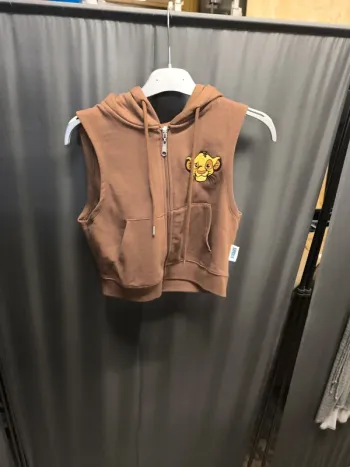 227574 veste zippée à capuche sans manche marron XS Disney