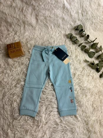 Pantalon molleton bleu ciel bleu seven taille 9-12 mois