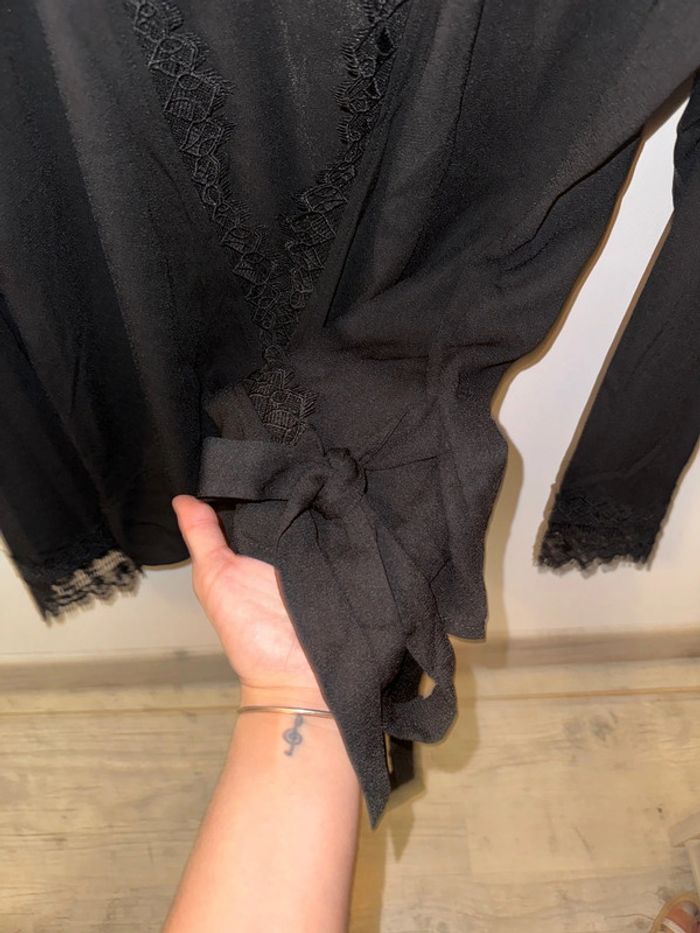 Blouse cache cœur noir kilibbi S/M - photo numéro 3