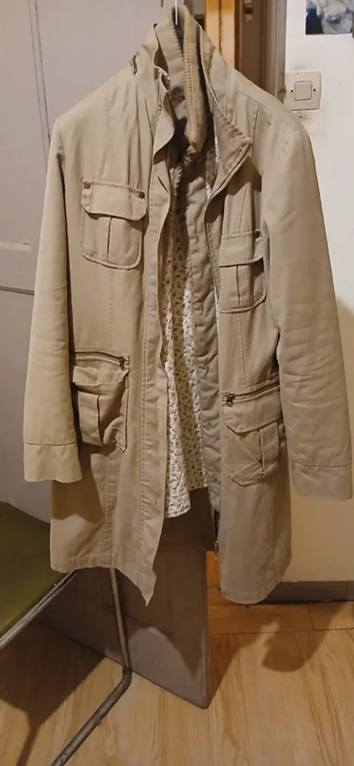 Long manteau beige