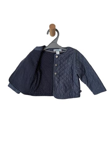 Gilet / cardigan bleu à effet matelassé - Obaïbi 6 mois (68cm)