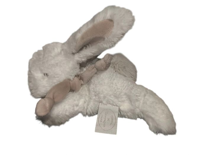 Doudou lapin 🐰 blanc taupe " lapin perle coucou doudou" dc2823