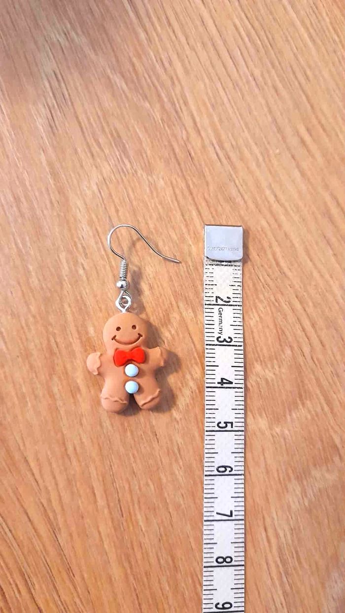 Bijoux Noël | Boucles d’oreilles Pain d’épices – Neuves - photo numéro 3