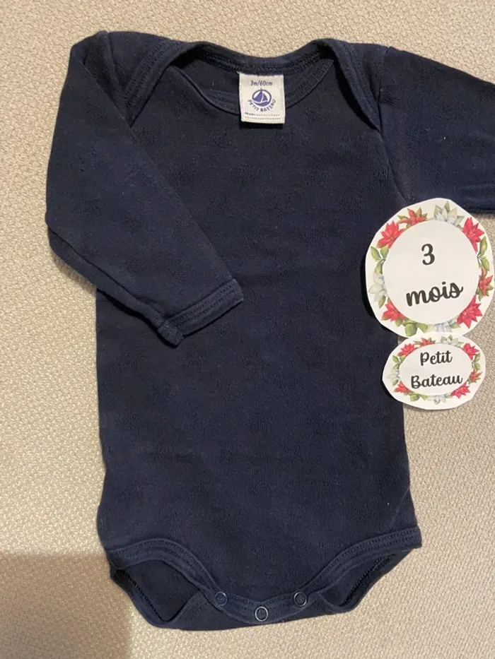 Body manches longues 3 mois petit bateau