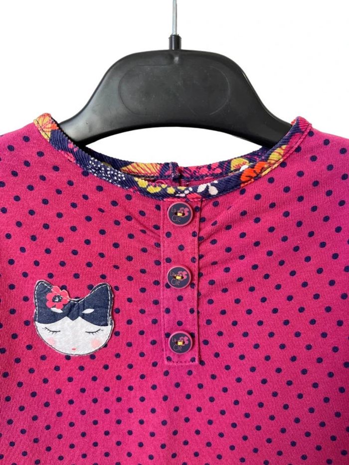 Robe violette à manches longues effet 2 en 1 - La Compagnie des Petits 12 mois - photo numéro 2