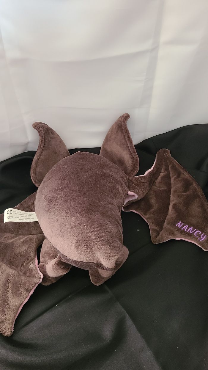 peluche chauve souris brune rose heritage awali - photo numéro 3