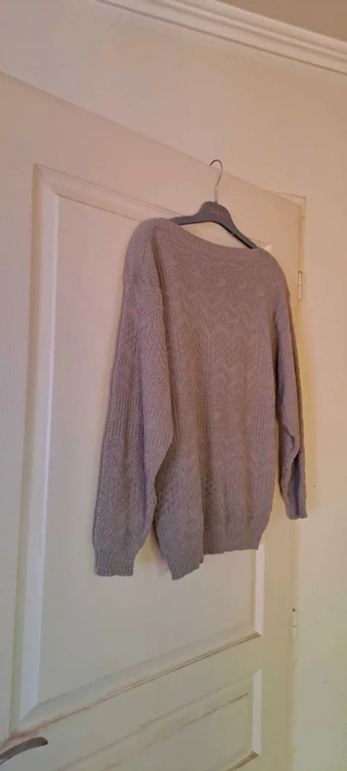 Pull marron clair manches longues - Sans marque - Taille40 - Bon état. - photo numéro 7
