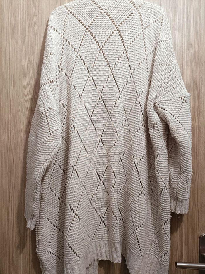 Long Gilet blanc cassé,crème - photo numéro 5