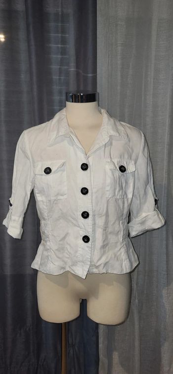Veste /chemise en lin blanc Camaïeu 40
