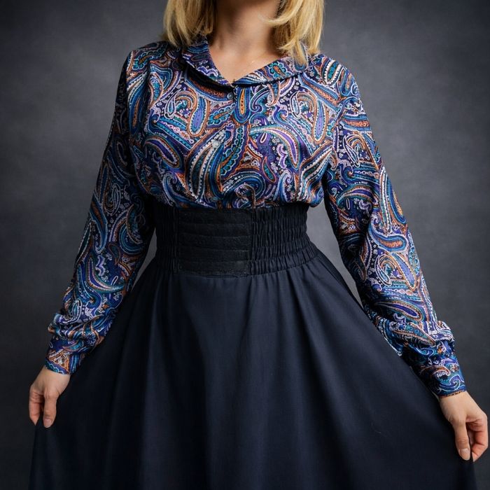 Blouse aux motifs paisley bleu T42 H*180