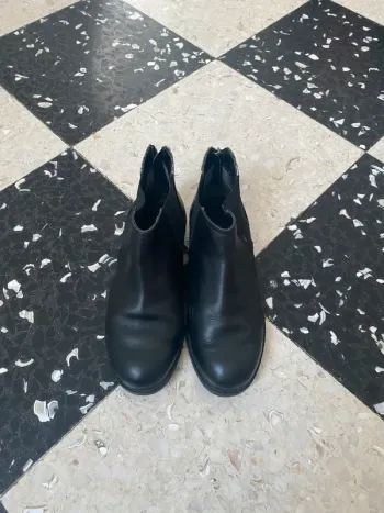 Bottines André noires cuir – T36 – fermeture zippée arrière