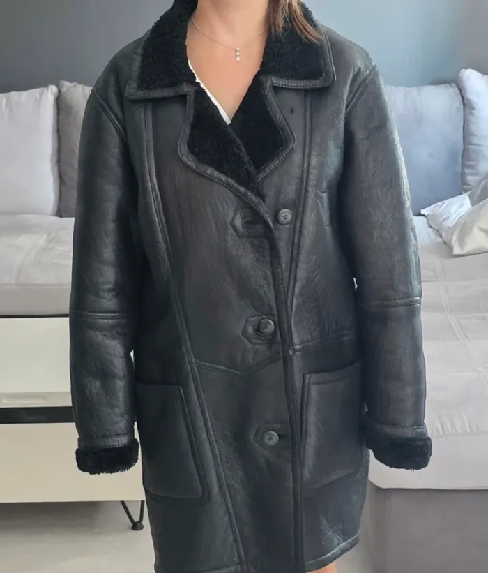 Manteau en cuir véritable