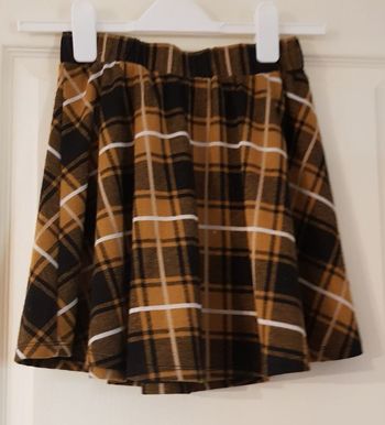 jupe tissu écossais jaune moutarde noir blancTaille 10/12ans