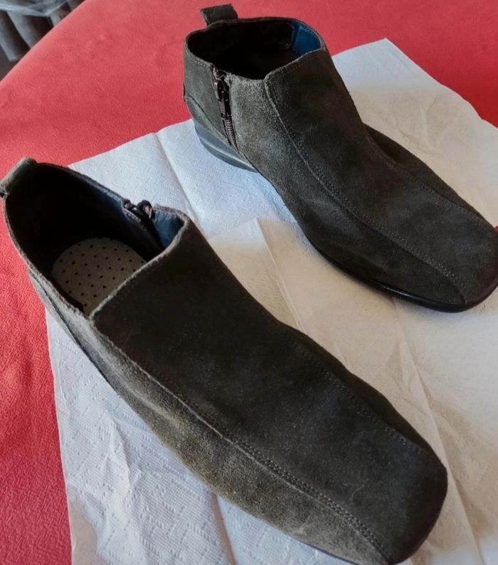 Bottines femme cuir kaki taille 39 - photo numéro 2