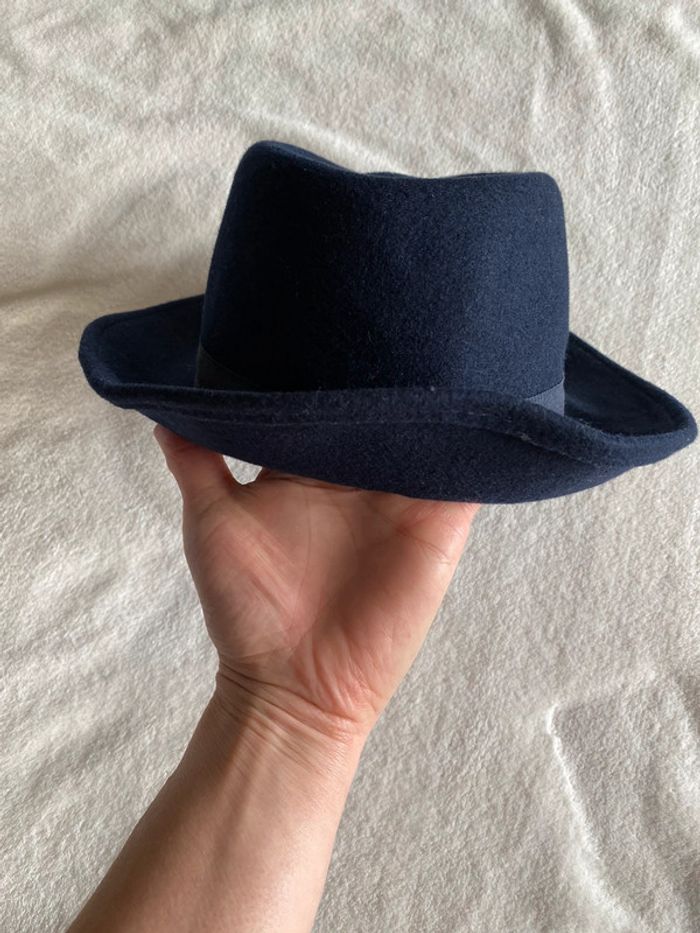 Chapeau femme en laine bleu marine - photo numéro 7