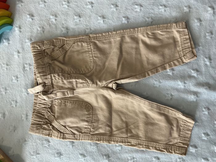pantalon beige taille élastique et lien de serrage 6 mois kiabi - photo numéro 4