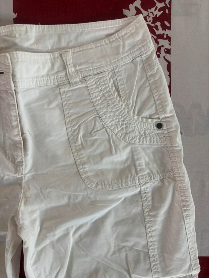 Pantacourt Camaïeu blanc taille 40 blanc - photo numéro 2