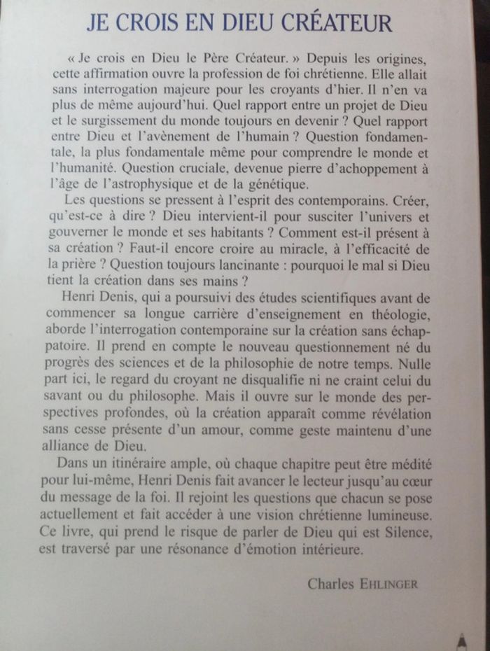 Henri Denis - Je crois en Dieu créateur - photo numéro 3