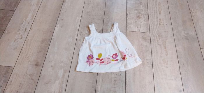 Débardeur blanc fleurs La Redoute T12M