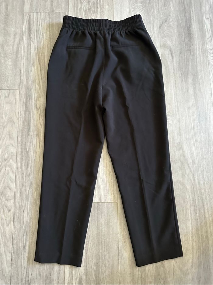 Pantalon taille haute noir et doré Zara T38 M - photo numéro 4