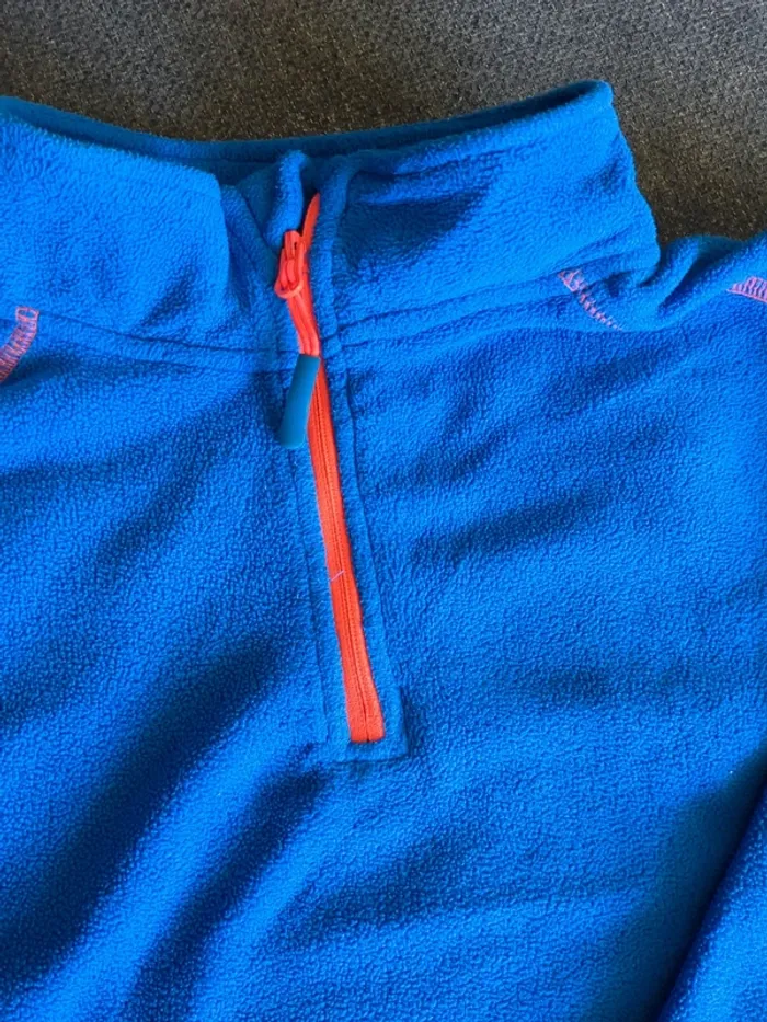 Polaire bleu et orange fluo 8-9 ans - photo numéro 2