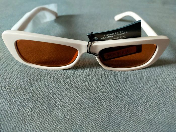 Lunettes de soleil femme beige – verres orange UV400 – style rétro - photo numéro 7