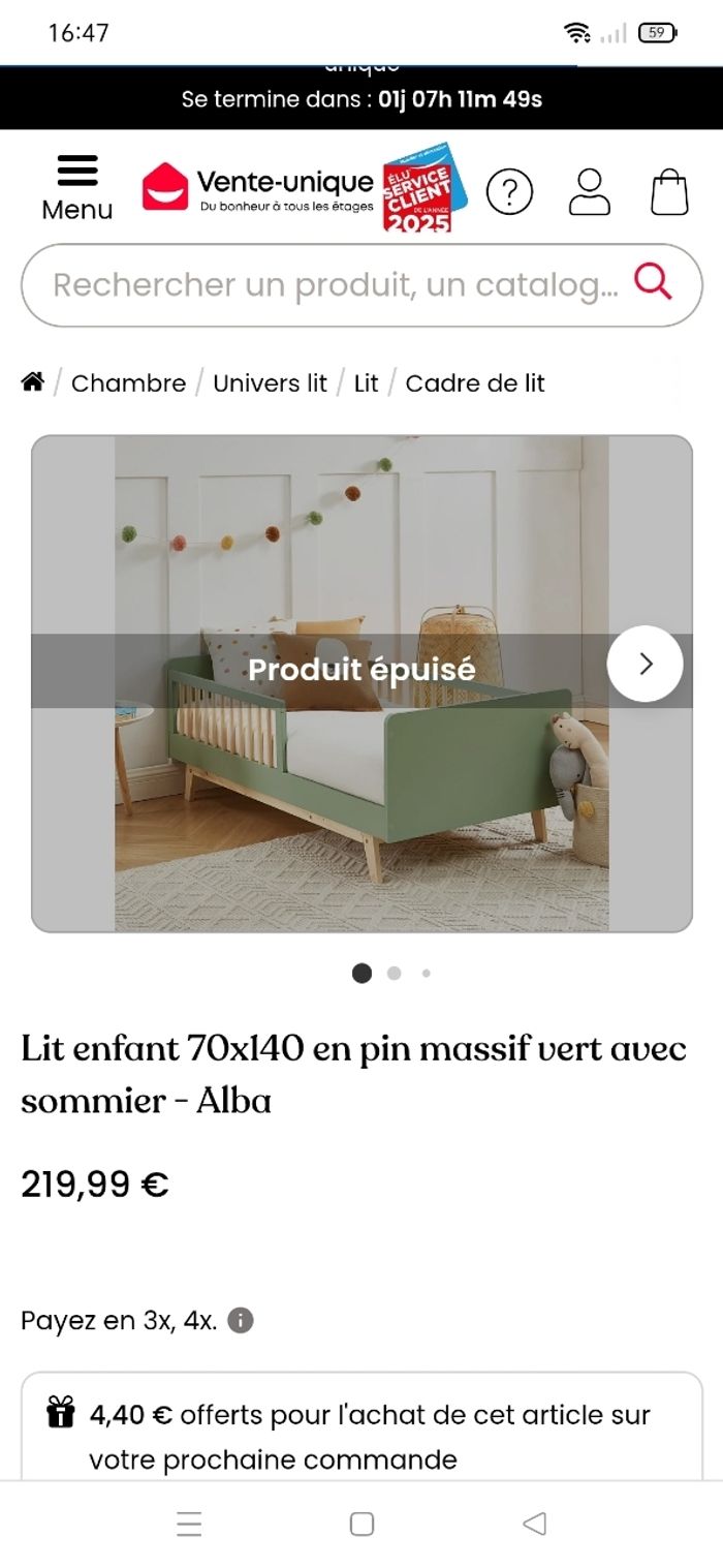 Lit Alba Homifab vert de gris - photo numéro 9