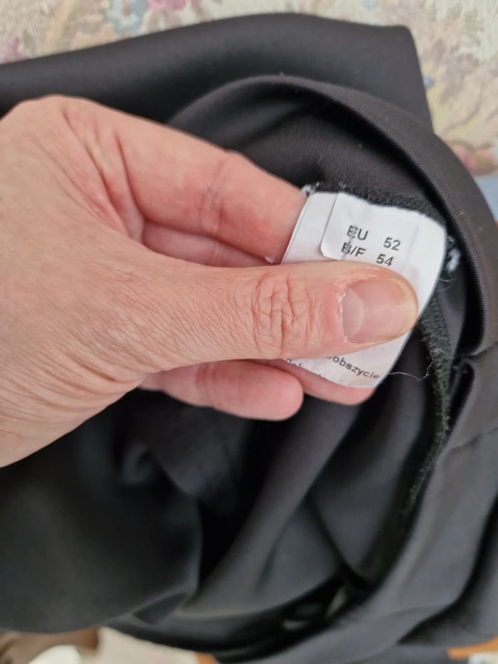 Pantalon Legging Bi Matières Noir Avec Bandes Marron - photo numéro 6