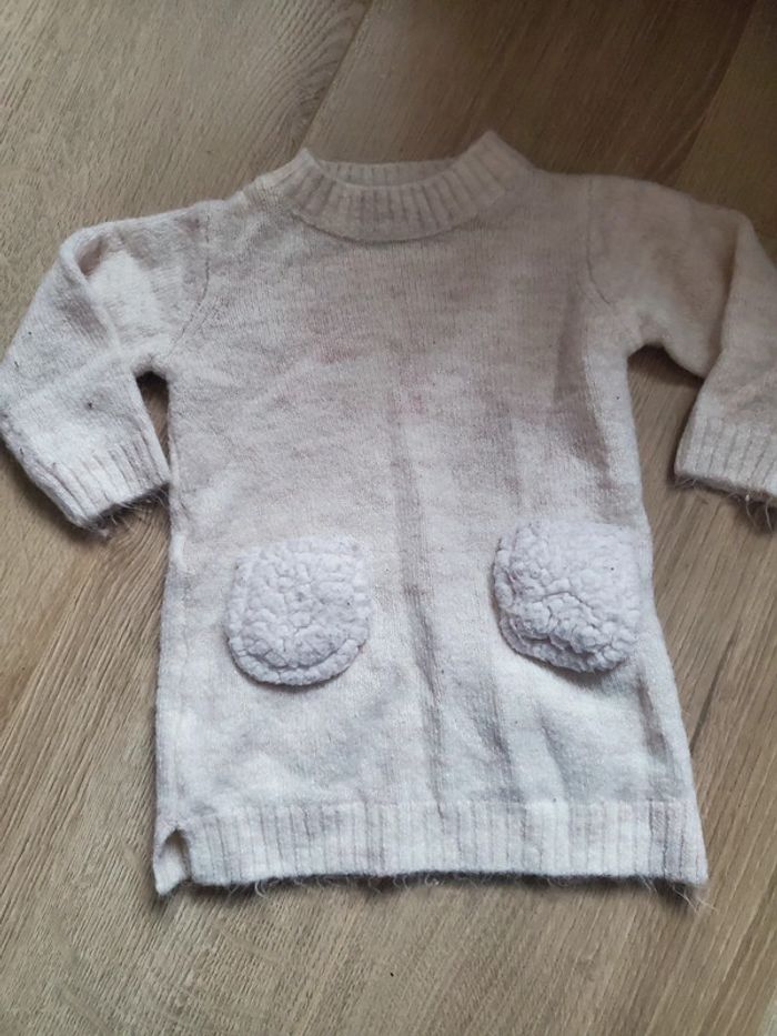 🌴 Robe pull beige chaude taille 3 mois